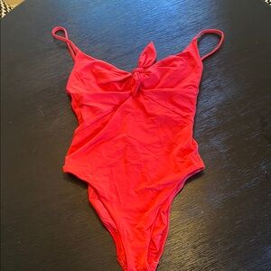 Vibrant Red Kids One Piece Swimsuit